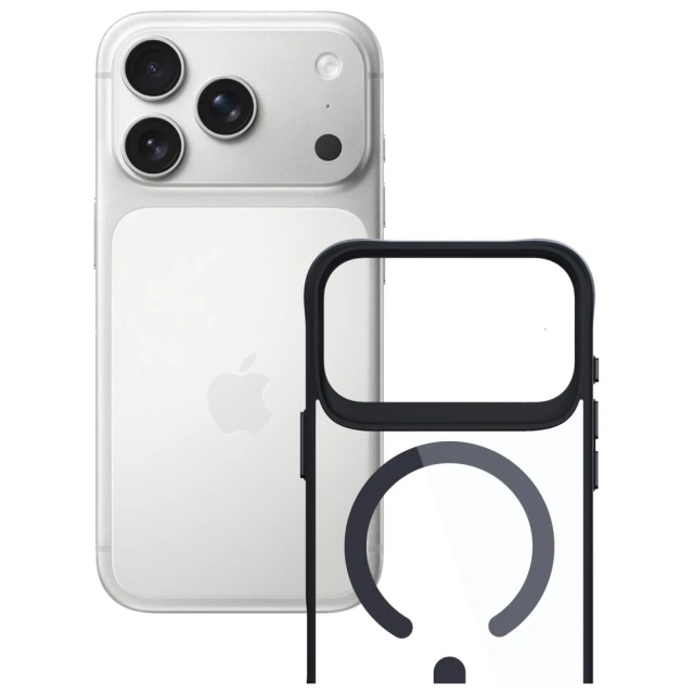 Чехол 3mk Protection Satin Armor MagCase для iPhone 17 Pro Transparent Black with MagSafe (5903108664998)