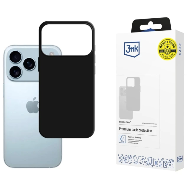 Чехол 3mk Silicone Case для iPhone 17 Pro Max Black (5903108665001)