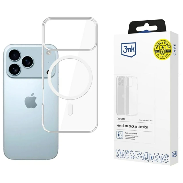 Чохол 3mk Clear MagCase для iPhone 17 Pro Max Transparent with MagSafe (5903108665056)