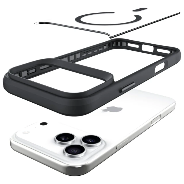 Чохол 3mk Protection Satin Armor MagCase для iPhone 17 Pro Max Прозоро-чорний with MagSafe (5903108665193)