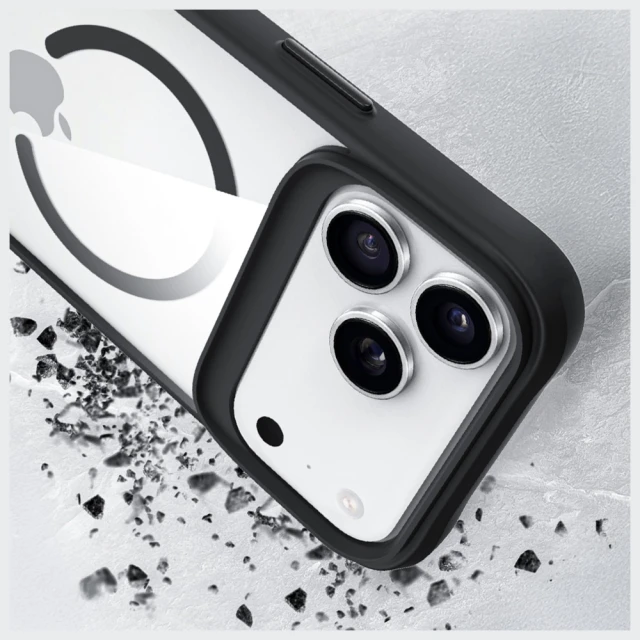 Чохол 3mk Protection Satin Armor MagCase для iPhone 17 Pro Max Прозоро-чорний with MagSafe (5903108665193)