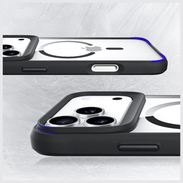 Чохол 3mk Protection Satin Armor MagCase для iPhone 17 Pro Max Прозоро-чорний with MagSafe (5903108665193)