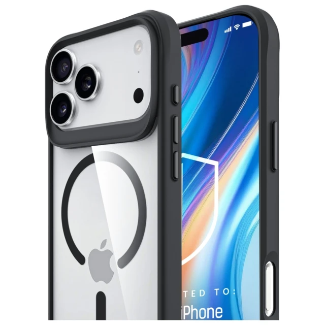 Чохол 3mk Protection Satin Armor MagCase для iPhone 17 Pro Max Прозоро-чорний with MagSafe (5903108665193)