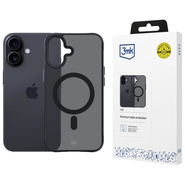 Чохол 3mk Protection Smoke MagCase для iPhone 17 Black with MagSafe (5903108665230)