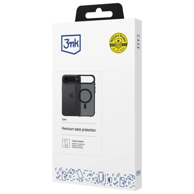 Чохол 3mk Protection Smoke MagCase для iPhone 17 Air Black with MagSafe (5903108665247)