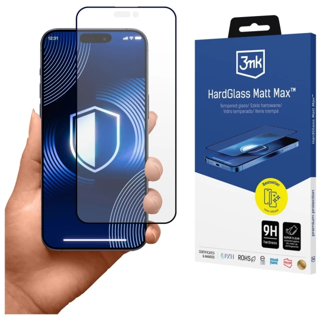 Захисне скло 3mk HardGlass Matt Max для iPhone 17 Pro (5903108679985)