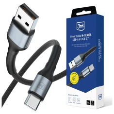Кабель 3MK Hyper Cable N-SERIES USB-A to USB-C 1m 9V/2A 18W QC 3.0 Black (5903108680318)