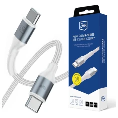 Кабель 3mk Hyper Cable N-Series USB-C to USB-C 1m White (5903108680387)