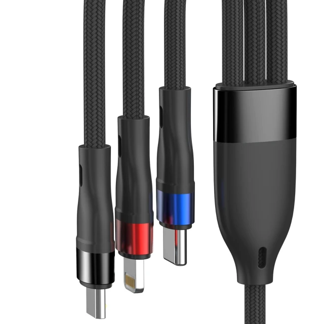 Кабель 3mk Hyper Cable N-SERIES 3 in 1 USB-A / Lightning / Micro 1.2m Black (5903108681995)