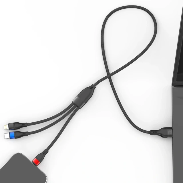 Кабель 3mk Hyper Cable N-SERIES 3 in 1 USB-A / Lightning / Micro 1.2m Black (5903108681995)