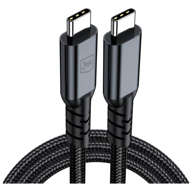 Кабель 3MK Hyper Cable N-SERIES USB-C Thunderbolt 4 1m 48V/5A 40Gb/s 240W 8K60Hz Black (5903108682008)