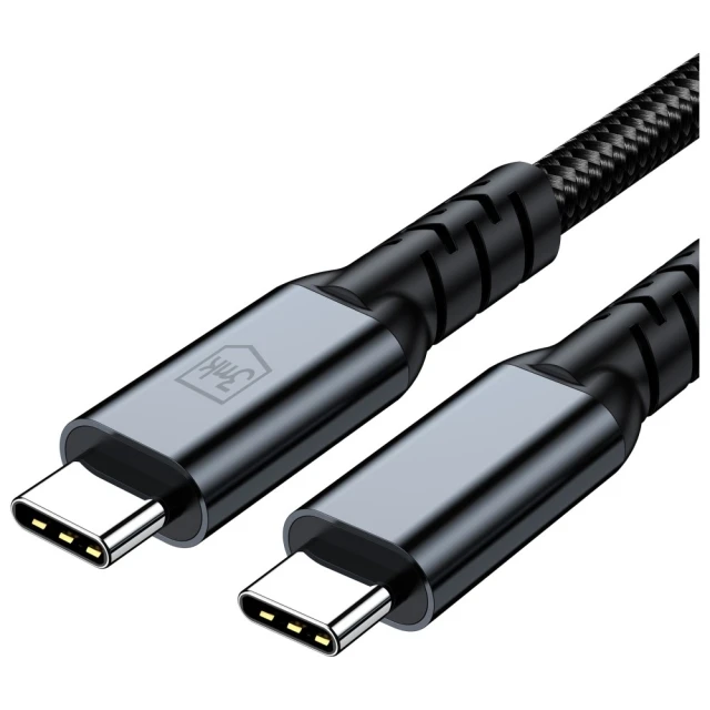 Кабель 3MK Hyper Cable N-SERIES USB-C Thunderbolt 4 1m 48V/5A 40Gb/s 240W 8K60Hz Black (5903108682008)