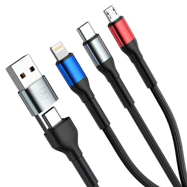 Кабель 3mk Hyper Cable N-SERIES 6 in 1 USB-C / USB-A to USB-C / Lightning / Micro 1.2m QC 3.0 18W Black (5903108685252)