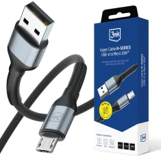 Кабель 3mk Hyper Cable N-SERIES USB-A / MicroUSB 50cm QC 3.0 5V/2A 10W Black (5903108739184)