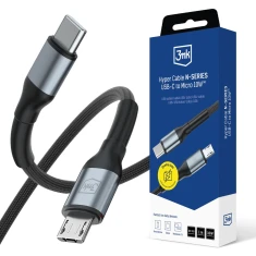 Кабель 3mk Hyper Cable N-SERIES USB-C / MicroUSB 1m QC 3.0 Black (5903108739214)