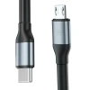 Кабель 3mk Hyper Cable N-SERIES USB-C / MicroUSB 1m QC 3.0 Black (5903108739214)
