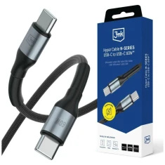 Кабель 3mk Hyper Cable N-Series USB-C to USB-C 50cm PD 3.0 QC 3.0 20V/3A 60W Black (5903108739221)