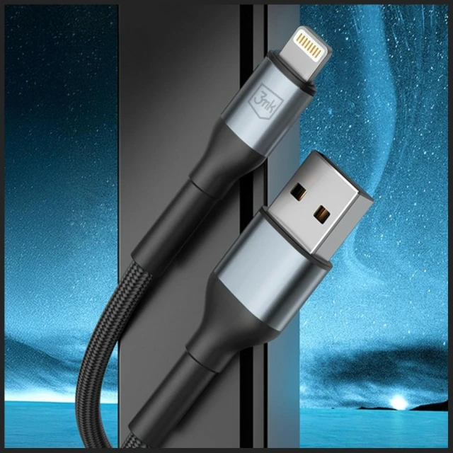 Кабель 3mk Hyper Cable N-Series USB-A to Lightning 2m QC 3.0 Black (5903108740777)