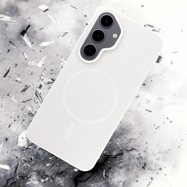 Чохол 3mk Smoke MagCase для Samsung Galaxy S25 Білий-напівпрозорий with MagSafe (5903108741439)
