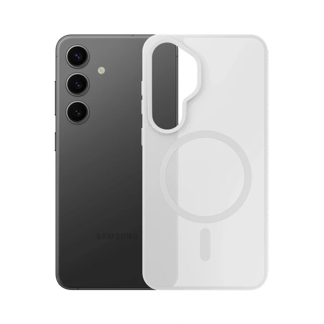 Чохол 3mk Smoke MagCase для Samsung Galaxy S25 Білий-напівпрозорий with MagSafe (5903108741439)