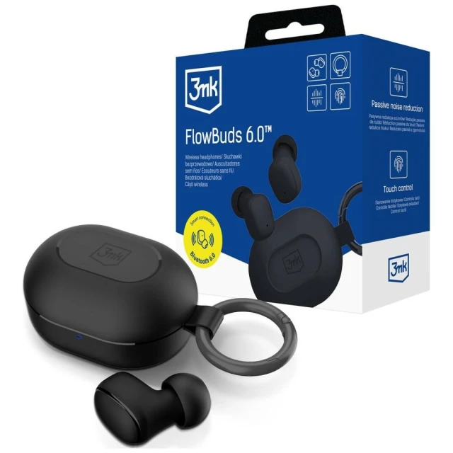 Бездротові навушники TWS 3mk FlowBuds 6.0 Чорний (5903108744713)