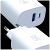 Мережевий зарядний пристрій 3mk FlowPower USB-A + USB-C 25W PD QC4+ White (5903108750790)