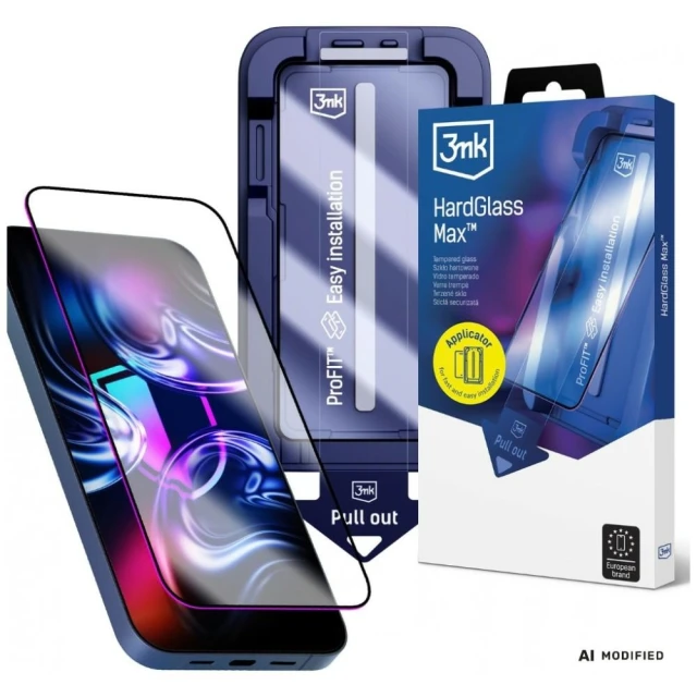 Захисне скло 3mk HardGlass Max для iPhone 16 | 15 Black (5903108755177)