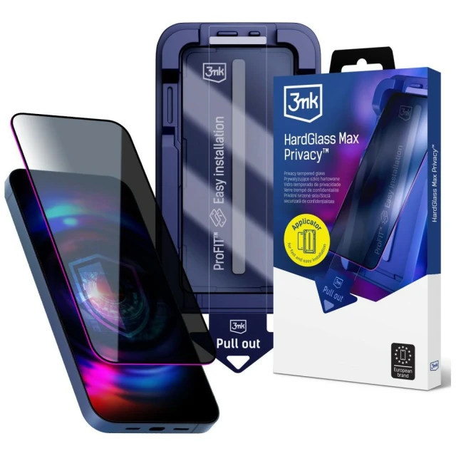 Захисне скло 3mk HardGlass Max Privacy для iPhone 15 / 16 Black (5903108755450)