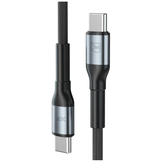 Кабель 3mk Hyper Cable N-Series USB-C to USB-C 3m 48V/5A 240W Black (5903108758215)