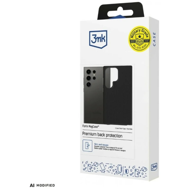 Чохол 3mk Fortis MagCase для Samsung Galaxy S24 Ultra Black with MagSafe (5903108767989)