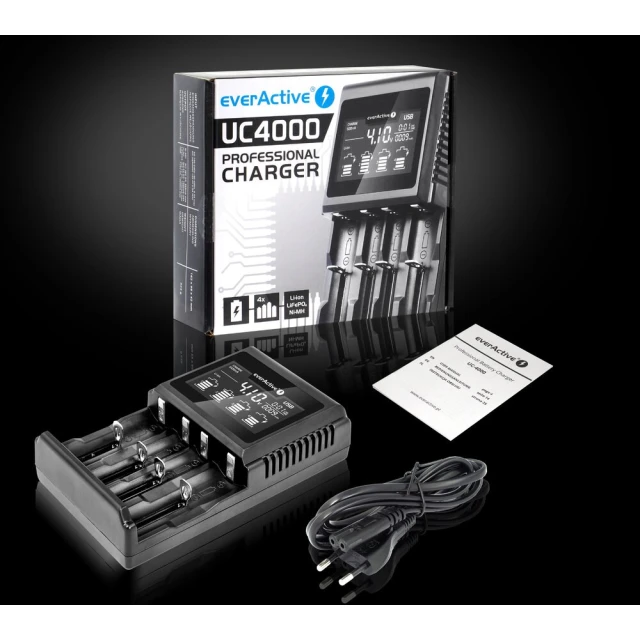 Зарядний пристрій для акумуляторів everActive UC-4000 (5903205770233)