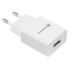 Мережевий зарядний пристрій everActive SC-100 USB White (5903205770769)