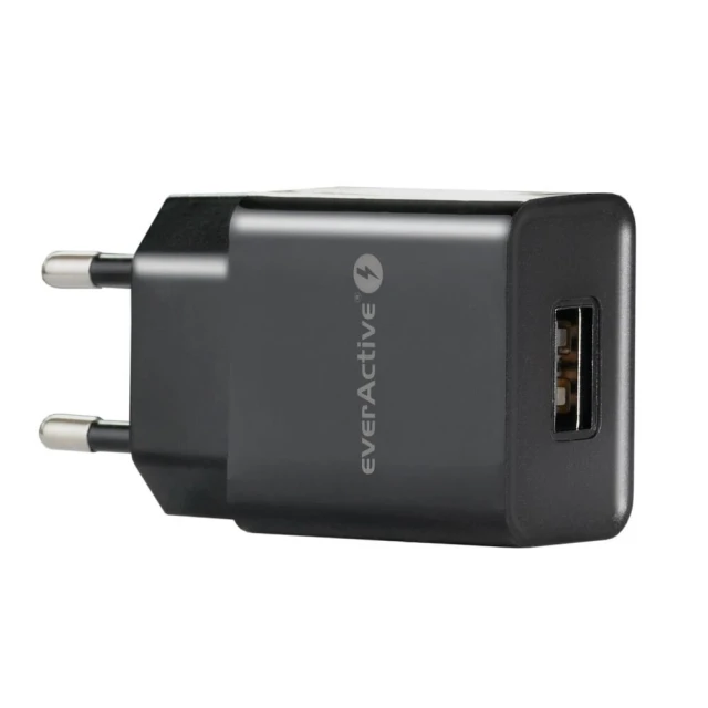 Мережевий зарядний пристрій everActive SC100B 1x USB 1 А IQ Smart Charging (5903205771605)