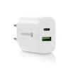 Мережевий зарядний пристрій everActive SC-370Q 1x USB QC 3.0 + 1x USB-C PD PPS 25 Вт White (5903205772961)