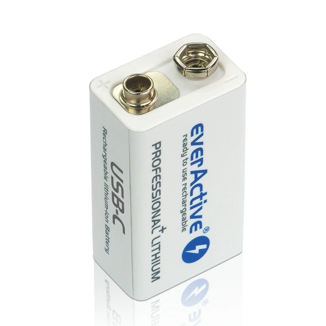 Акумуляторна батарейка everActive 6F22 9V Li-Ion 550 mAh з USB Type-C EVHR22-550C (5903205773883)