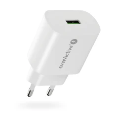 Мережевий зарядний пристрій everActive SC-250Q GaN 1x USB-C Quick Charge 3.0 18 Вт Black (5903205774484)