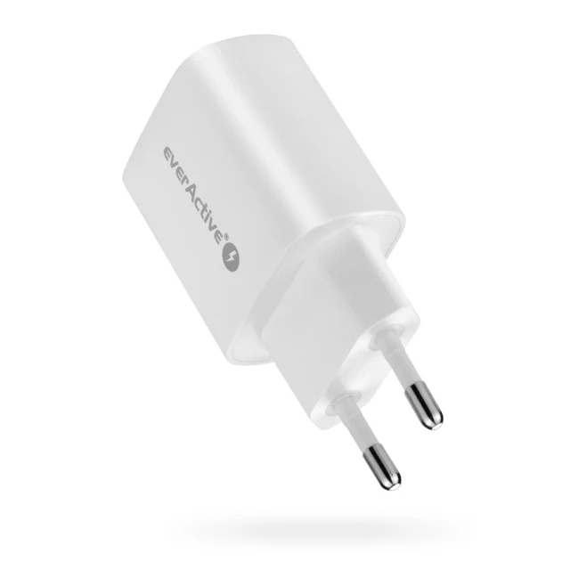 Мережевий зарядний пристрій everActive SC-220 2x USB 2.4 А White (5903205774491)