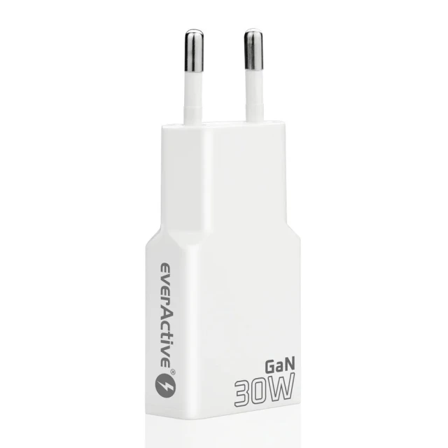 Сетевое зарядное устройство everActive SC-385Q 2x USB-C Quick Charge 4+ 30 Вт White (5903205775269)