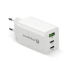 Мережевий зарядний пристрій everActive SC-655Q GaN 1x USB + 2x USB-C QC 4+ 65 Вт White (5903205775276)