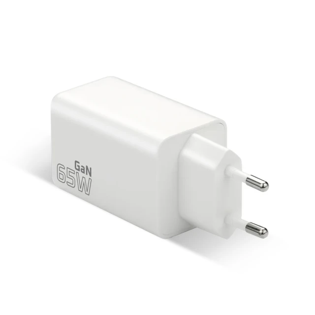 Мережевий зарядний пристрій everActive SC-655Q GaN 1x USB + 2x USB-C QC 4+ 65 Вт White (5903205775276)