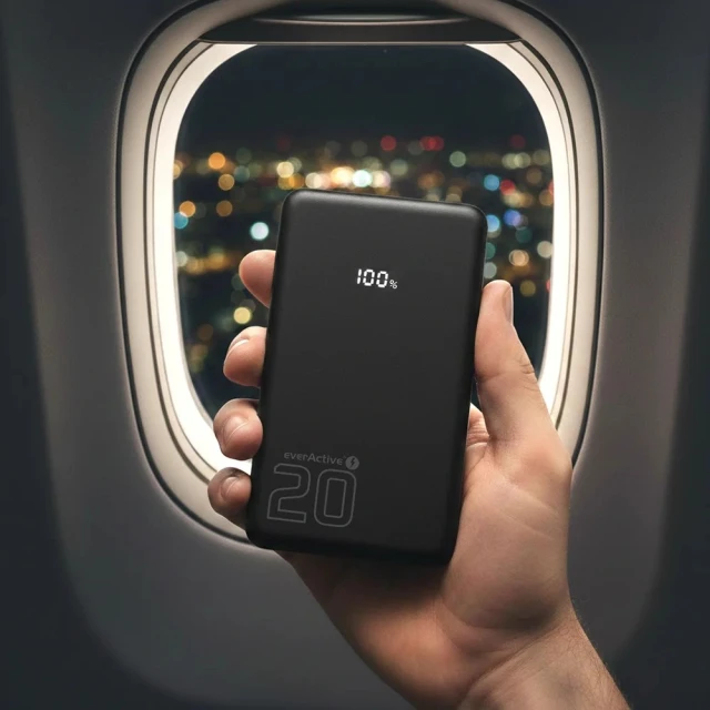 Портативний зарядний пристрій everActive EB-22QB 20000 mAh 20 Вт USB USB-C QC4+ Black (5903205775658)