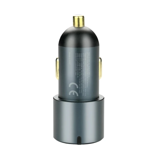 Автомобільний зарядний пристрій everActive CC-40Q 1x USB QC 3.0 + 2x USB-C PD 60 Вт Black (5903205775726)