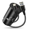 Автомобільний зарядний пристрій everActive CC-15QC 1x USB з кабелем Black (5903205775870)