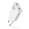 Мережевий зарядний пристрій everActive SC-465Q GaN Super Slim 2x USB-C PD 45 Вт White (5903205775924)