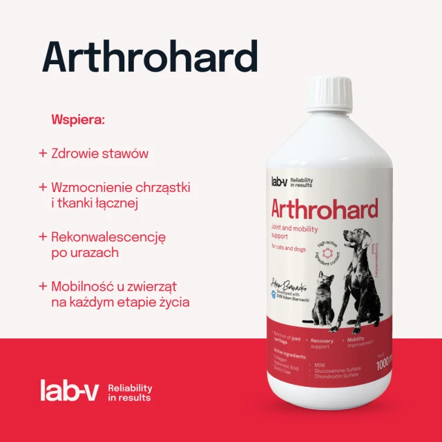 Кормова добавка для собак і котів LAB-V Arthrohard для підтримки суглобів 1000 мл (5903240466825)