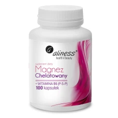 Кормова добавка Aliness Magnez Chelatowany 650 мг + B6 (P-5-P) 100 капсул (5903242586187)
