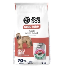 Сухий корм для собак JOHN DOG Good Form зі свининою та яловичиною 3 кг (5903246849912)