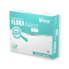 Кормова добавка для котів Vetfood Flora Balance Mini для травної системи 30 капсул (5903260902525)