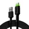 Кабель Ray USB - USB-C 200 см Green LED Ultra Charge QC 3.0 (KABGC13)