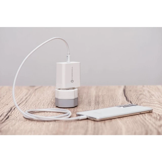 Мережевий зарядний пристрій Forcell F-Energy USB C QC4.0 PD 3A 45W White (5903396040962)
